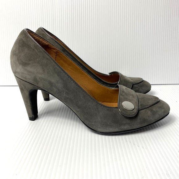 Women's Sofft Carleigh Pump Suede Leather Upper Gray Cushion Comfort Heels 9.5 M - Picture 1 of 9